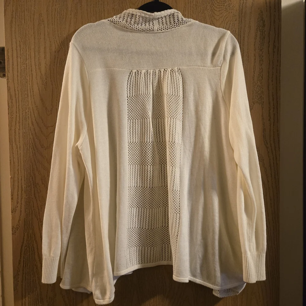 White Open-Front Cardigan - Picture 6 of 6